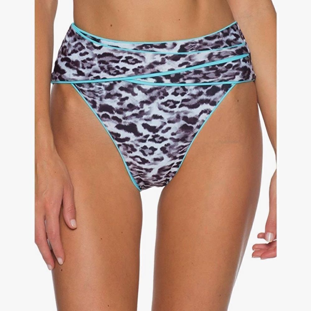 Becca by Rebecca Virtue Women's Stella Animal Print High Waist Bikini Bottom